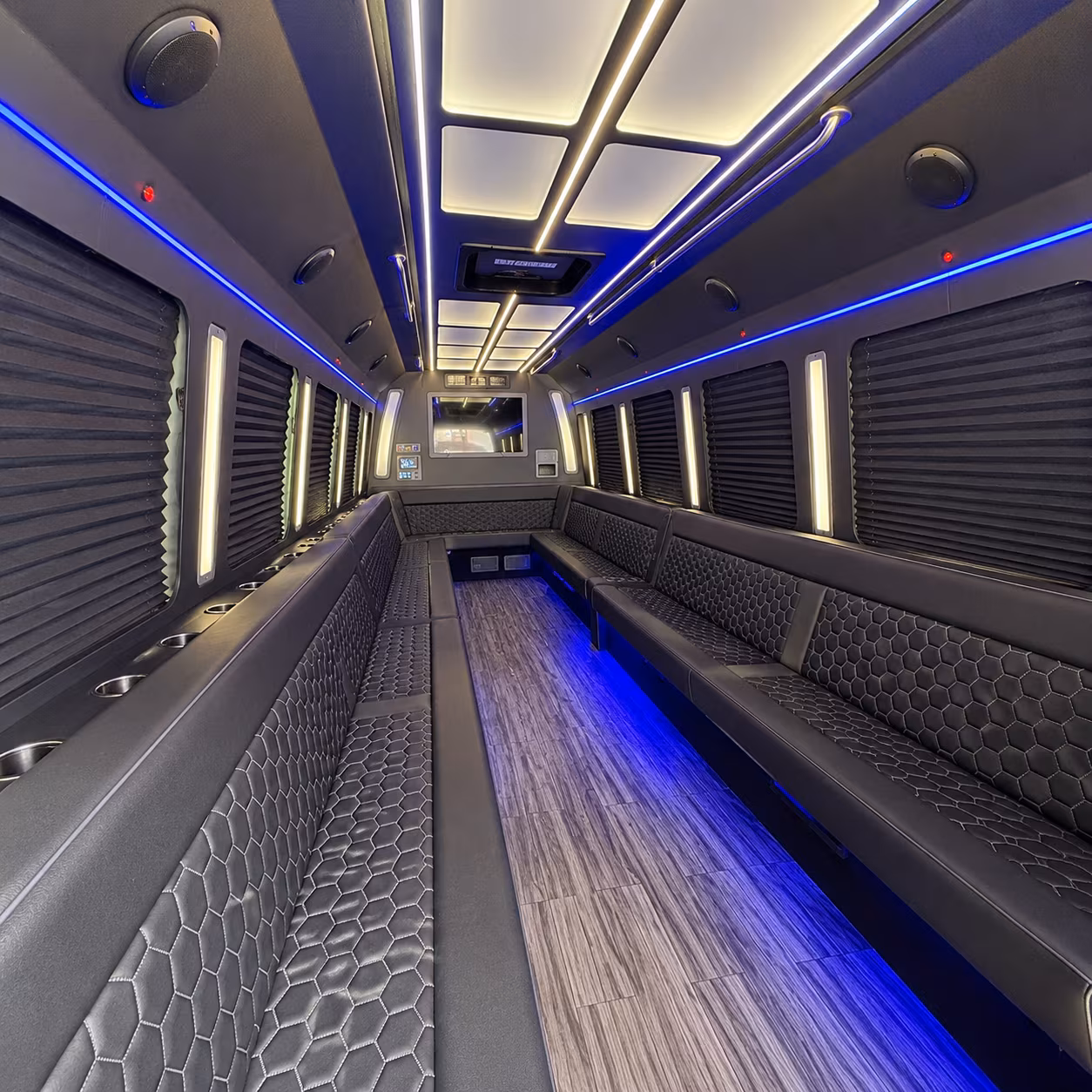 kalamazoo 30 passenger party bus interior