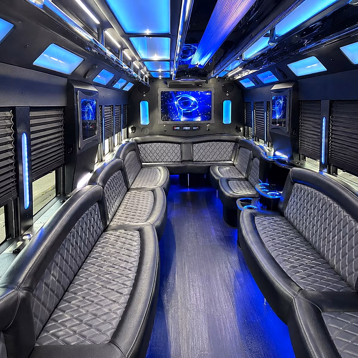 kalamazoo 50 passenger party bus interior
