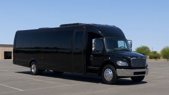 Exterior of Charter Bus Company Kalamazoo's 35 Passenger Minibus in Kalamazoo