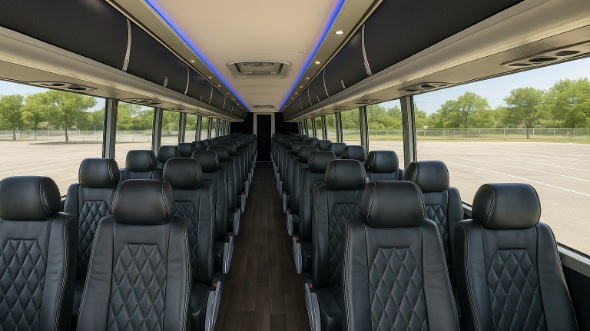 Interior of Charter Bus Company Kalamazoo's 54 Passenger Charter Bus in Kalamazoo
