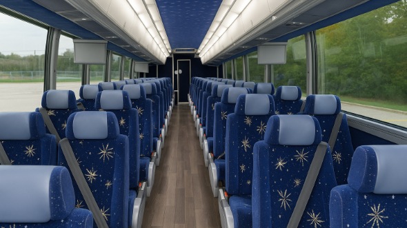 Interior of Charter Bus Company Kalamazoo's 55 Passenger Charter Bus in Kalamazoo