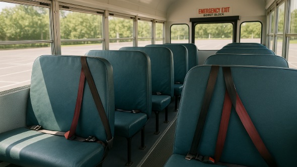 Interior of Charter Bus Company Kalamazoo's School Bus in Kalamazoo