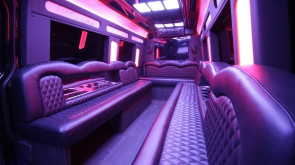 Interior of Charter Bus Company Kalamazoo's Sprinter Limo in Kalamazoo